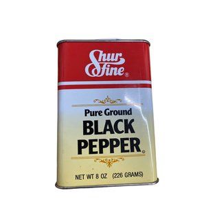 Vintage Shur Fine Black Pepper spice tin photo prop